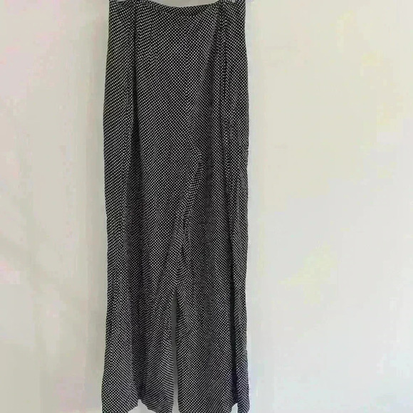 Maeve by Anthropologie Black White Polka Dot Plus Pockets Wide Leg Pants 0 - Picture 3 of 13